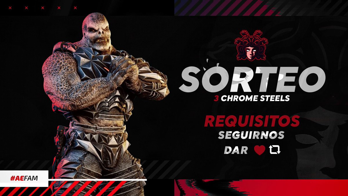 SORTEO APRICITY POR 3 CHROME STEELS ‼️👹

REQUISITOS:

-SEGUIRNOS <a href="/AE__Esports/">Æ Esports</a> 
-DAR ❤️ y 🔁 

GANADOR SE DARÁ A CONOCER EL SABADO A LAS 8PM. SUERTE 👹‼️