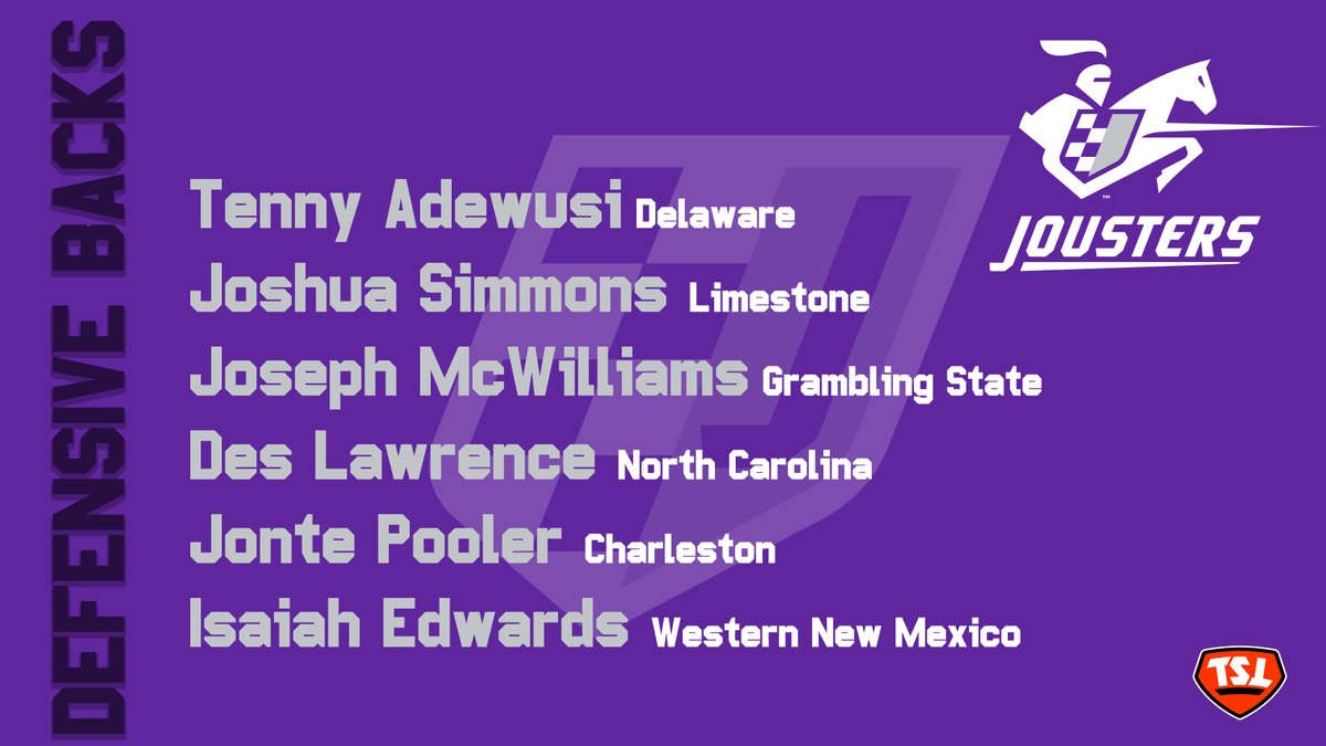 The  #TSL2020 Jousters secondary! 