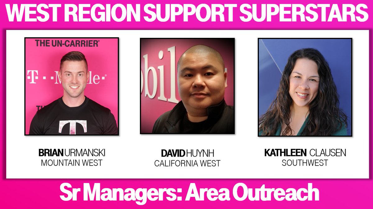 Really appreciate our #WESTisBEST Sr. Managers of Outreach, each leading an all star team of Specialists who position our fleet of trucks to support stores, represent our <a href="/TMobile/">T-Mobile</a> brand &amp; help communities in need. Thanks <a href="/ISLila/">Lila</a> for the way you guide West Outreach!