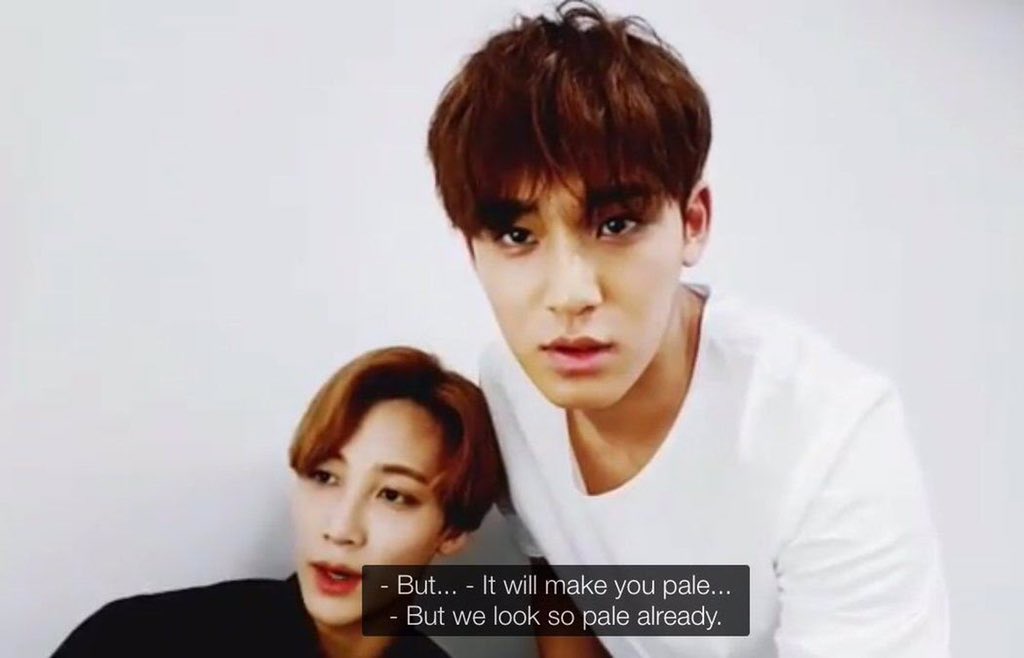 ++It’s clear the attention drawn to his skin tone can make Mingyu feel a bit insecure, even when he doesn’t need to be. CARATs sadly point out that Mingyu occasionally would try to make his skin tone look paler using the lighting in the room.