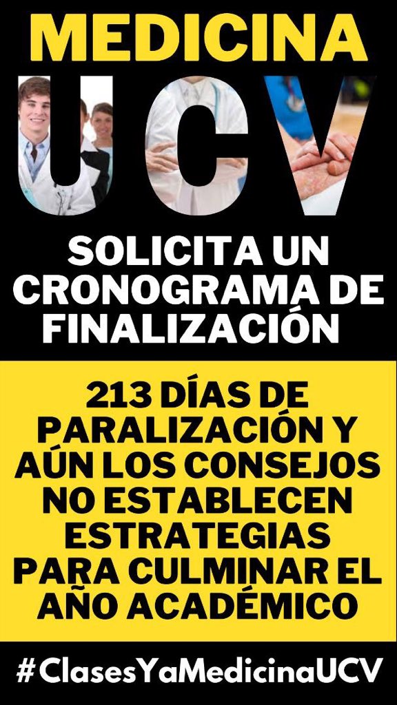 VicktoryC's tweet photo. El CF NO SESIONARÁ MAÑANA. Otra semana nos van a dejar sin respuestas. OTRA SEMANA DE ATRASO EN LA FORMACIÓN DE MÉDICOS PARA EL PAÍS. @notimeducv
@garciaarochac
@rectoradoucv_
@ucv_noticias 
#ClasesYaMedicinaUCV
#MedicinaUCV https://t.co/lUjKu9z72z
