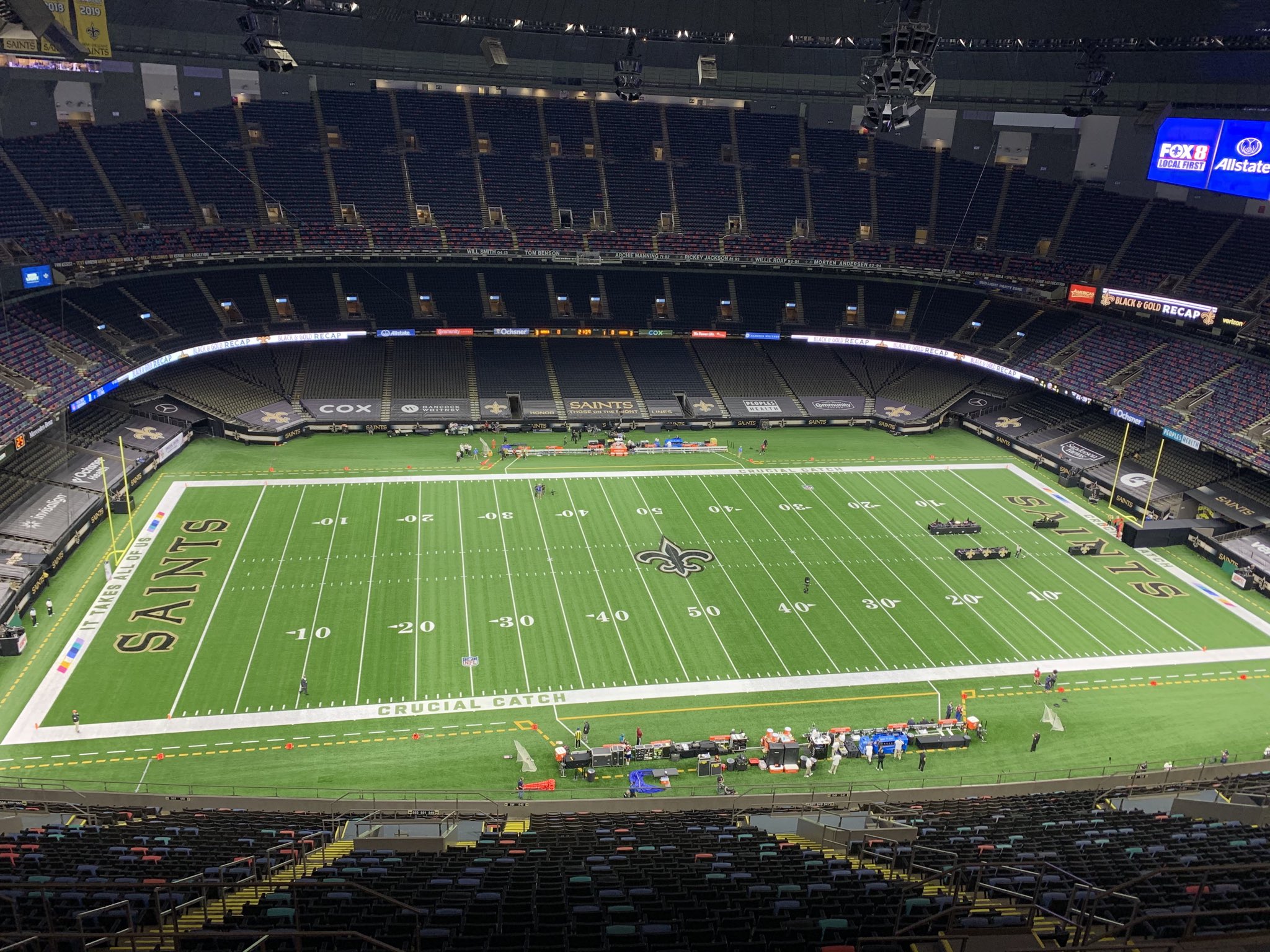 Saints fans - REJOICE! Solid Painted Endzones will happen at Tiger