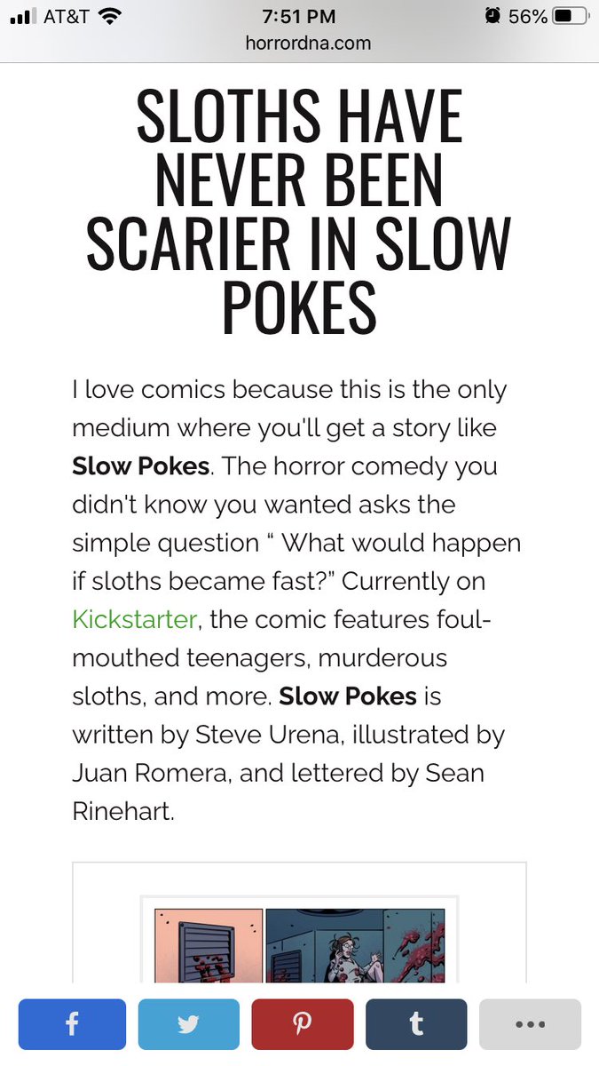 Slowpokescomic's tweet photo. Shout out to @HorrorDNA for the great article on us! #horror #article #horrordna #horrorcomics #makecomics #indiecomics 

Link: https://t.co/S8vtNTPlkn https://t.co/XXZsoC8kq6