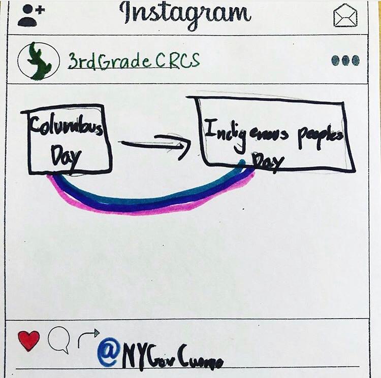 RootsConnected's tweet photo. Third graders at @CommRoots_BK do a deep study of Native People and, after doing so, recognize why shifting perspective and honoring our Indigenous people is so important. They write to people in power for change. Their work lives here: @3rdgradecrcs https://t.co/kuce7IPnTv