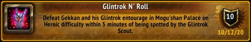 I just earned the [Glintrok N' Roll] Achievement! #Warcraft