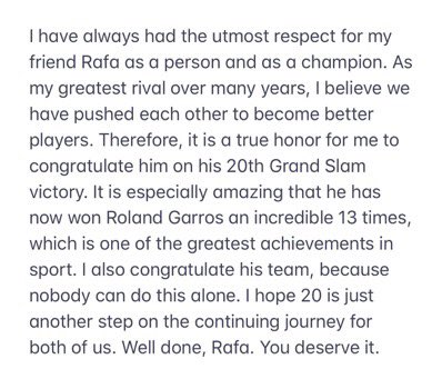In ONE DAY, this tweet congratulating Rafael Nadal on 20 Grand Slams has generated 609K likes and COUNTING! Wow ๐ณ ๐คฉ Long live #FEDAL https://t.co/cs2gsvfmGY