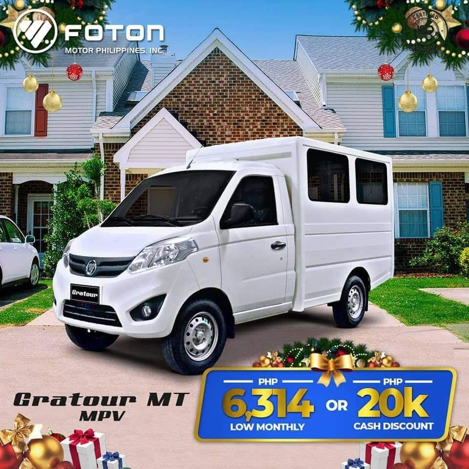 fotonlu's tweet photo. HOLIDAY PANALO PROMO 🤩🎄
Sa bawat byahe para sa negosyo, may maasahan na FOTON Gratour patungo sa pag-asenso! 

Panalo ka sa dami ng choices na swak sa negosyo mo - Dropside, MPV, F-Van, and Wing Van! Avail now with a low monthly or cash discount deal.

#KayangKayaSaFOTON https://t.co/5wX4kqZ8o1