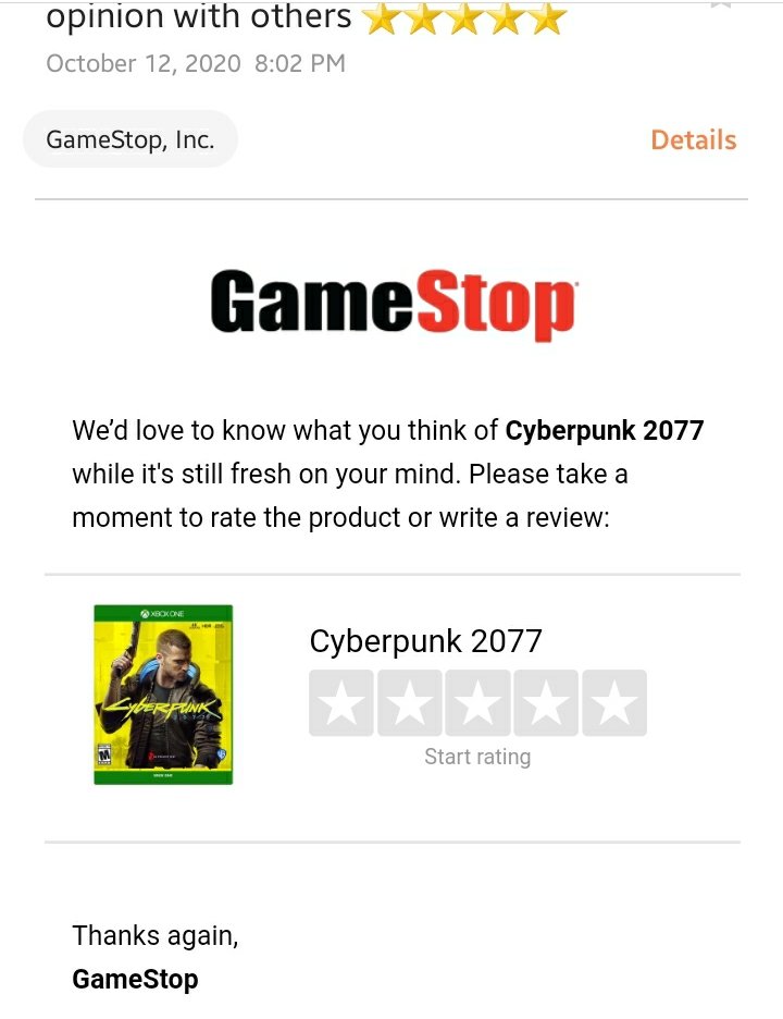 ItsTheMikeScott's tweet photo. @GameStop How would I rate a pre- order? 🤦‍♂️ https://t.co/KrgwE5acC3