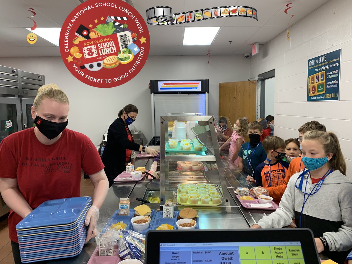 #NSLW20 Special guest servers are still joining school food service professionals to celebrate #SchoolLunch-- like the principal of Bluffton-Harrison Elementary School, IN serving this hot lunch! @BHMSD_FS <a href="/BHMSD_Brad/">Dr. Brad Yates</a> <a href="/mrslinderwell/">Mrs. Linderwell</a> <a href="/mrsmoserBHES/">Mrs. Moser</a>