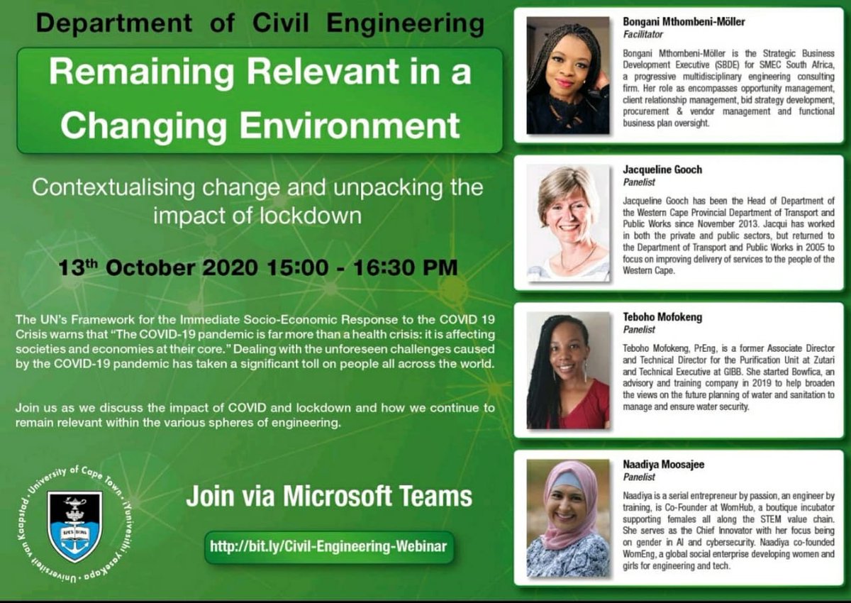 Catch me at this University of Cape Town webinar today 13 October 2020! #careerbuilding #seatatthetable