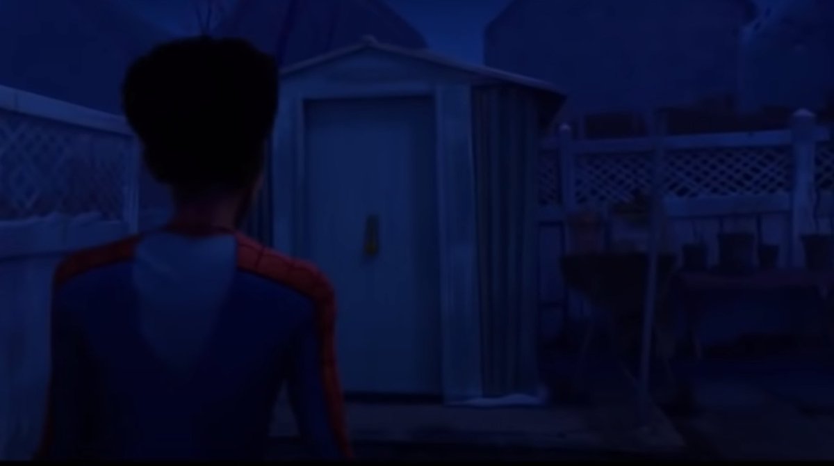 I'm sure I imagine this, but I'd love for the shed shot in Spiderverse to be homage to the "Oh, hi Mark" shot in "The Room":