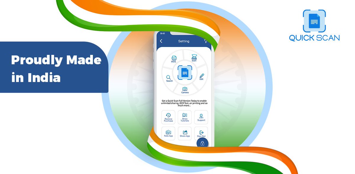 QuickScan_App's tweet photo. Let’s Take a step towards Atma Nirbhar Bharat.
 
Supporting the vision of  @PMOIndia  to make India Atma Nirbhar.
 
Try our very own Indian QuickScan App.

App Store: https://t.co/fFpyqccqRQ
 
Play Store: https://t.co/aunAO0xfLJ
 
#madeinIndia  #AtmaNirbharBharat  #docscan #scan https://t.co/ucHNOAVeJK