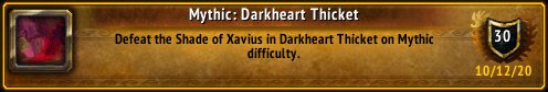 I just earned the [Mythic: Darkheart Thicket] Achievement! #Warcraft