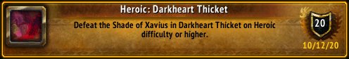 I just earned the [Heroic: Darkheart Thicket] Achievement! #Warcraft