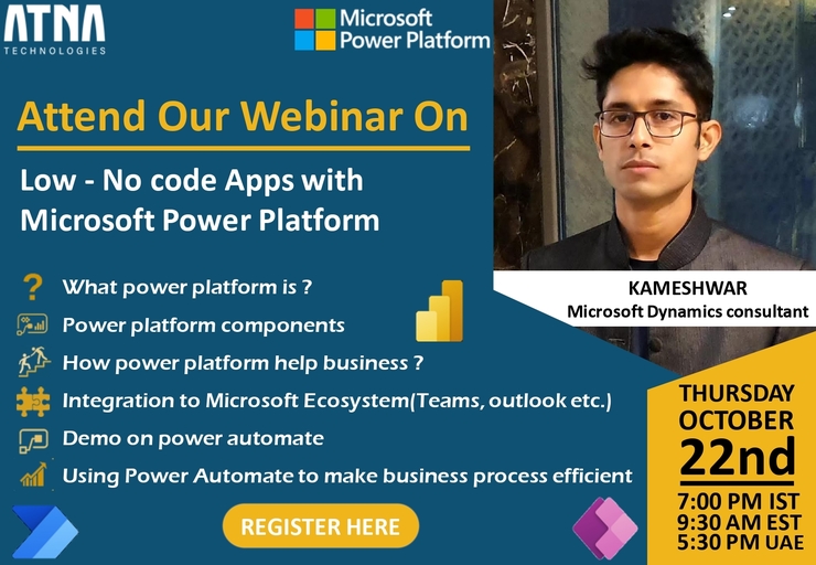Attend our webinar on #microsoftpowerplatform and get to know how #powerapps #powerautomate can help you automate your process and digitize your operations with simple mobiles app and portals to connect the process and people. Registration link: forms.office.com/Pages/Response…