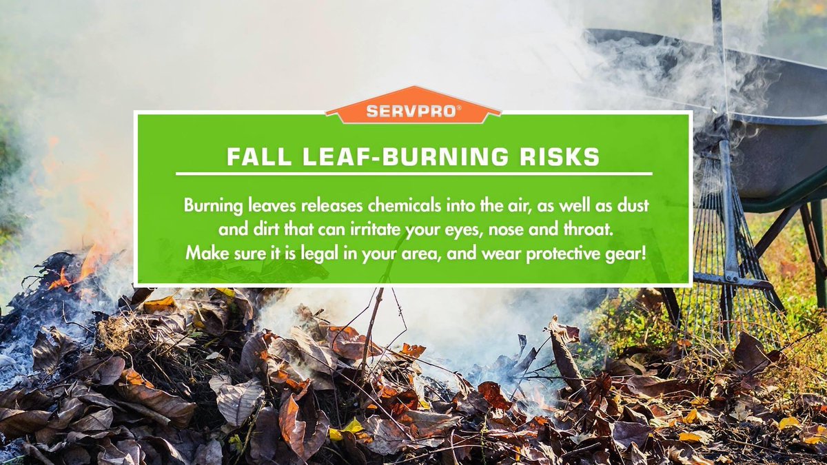 Know the risks before you set your fall leaves on fire! Many cities and towns ban open leaf burning. Be sure to check the rules for your area!

If your home or business has been affected by fire and/or smoke damage, call us (843-665-4949), and we will be there to help.