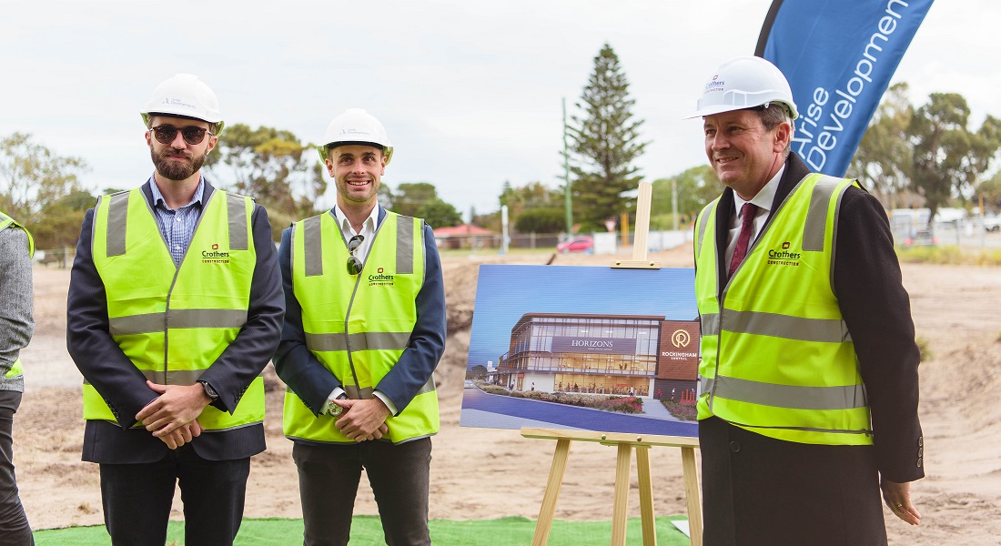 LFRAssociation's tweet photo. Arise Developments was joined by Premier and Rockingham MLA @MarkMcGowanMP and City of Rockingham Mayor @BarrySammels to turn the sod and mark the start of construction of the $25 million Rockingham Central #Development. 

https://t.co/e5gLZZkeiV

#LargeFormatRetail https://t.co/Y15ETdWOcp
