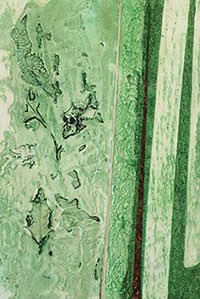 “No. 8” by Luanne E Witkowski is a 15 x 11 collagraph intaglio monoprint. See the other monoprints from “Same Not Same” series ⁦<a href="/hutsongallery/">Hutson Gallery</a>⁩. Witkowski is featured in Contemporary Cape Cod Artists: On Abstraction by Deborah Forman.