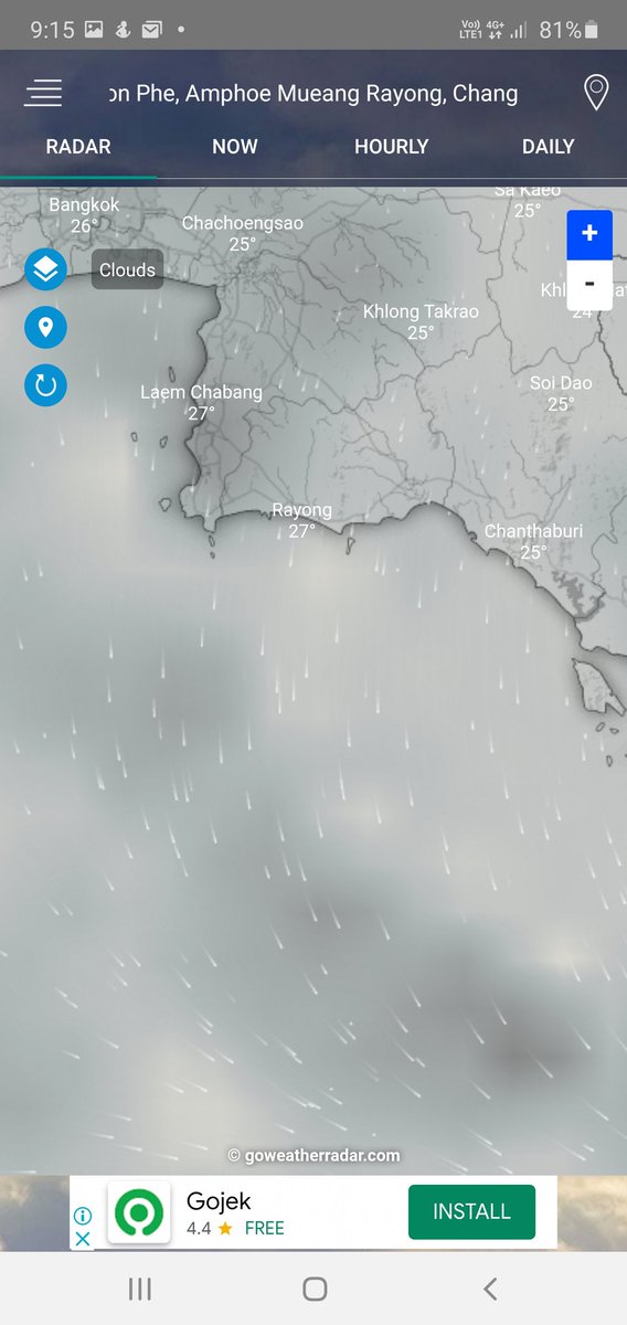 Almost all of Thailand is now full of clouds. What a waste to go to an island 🏝 this week. Still better than the city!