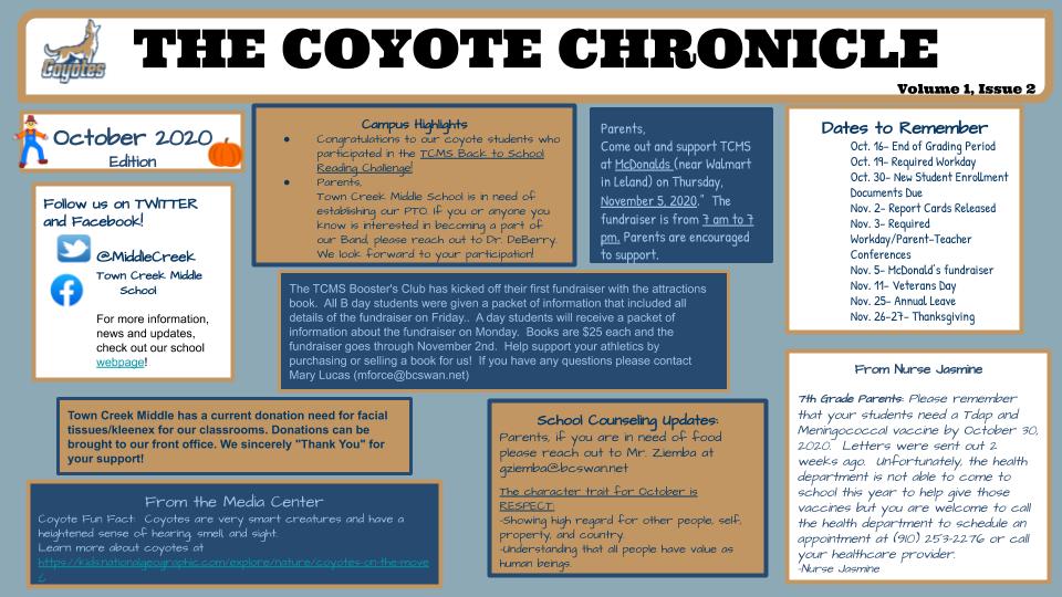 The Coyote Chronicle- October Edition!