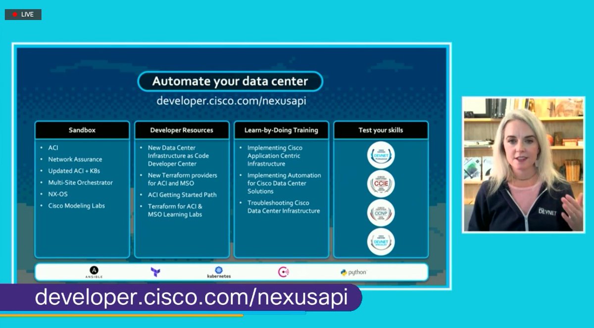 MPetrinovic's tweet photo. The new centralized location for all things DC and automation / programmability. You might even find @DevvieBot hanging around
#DevNetCreate #CiscoSE https://t.co/Uwwn8iykbl