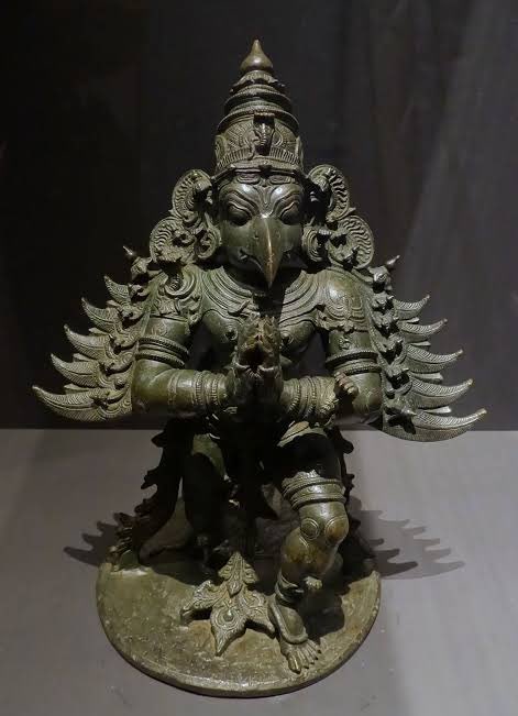 While Kadru became the mother of a thousand serpents, Vinta mothered Aruna and Garuda. Garuda was born with exceptional radiance, so much that the Devas were unable to see him properly. Upon their request, he reduced his radiance a thousand fold.