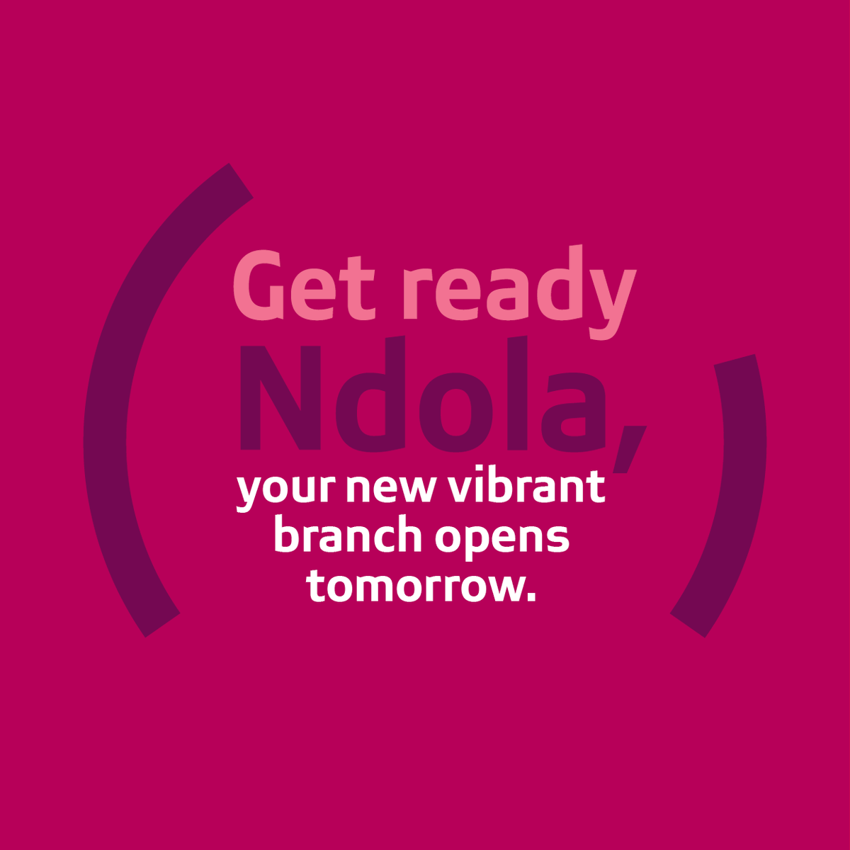 AbsaZambia's tweet photo. Our new branch reveal is almost here. Make your way to Ndola Square Mall tomorrow, Wednesday 14 October to experience our vibrant new look. #WeAreAbsa https://t.co/syZ4kBYtWz