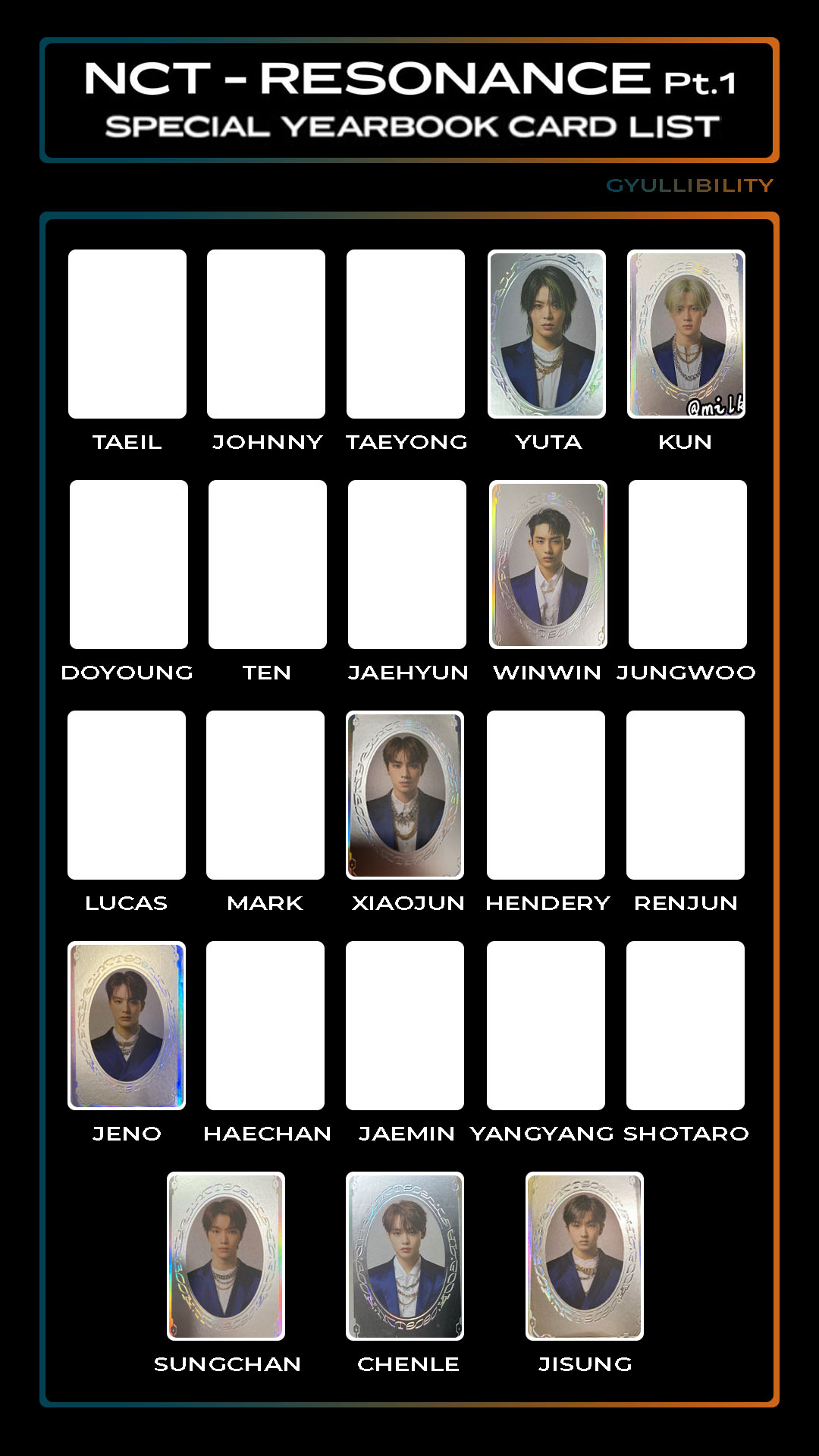 Sam Nct Resonance Nct Resonance Pt1 Nct Resonance Nct Resonance Pt 1 11 21 Pm Est Update Pc And Yearbook Card Complete Winwin Special Yearbook Card Photocard List