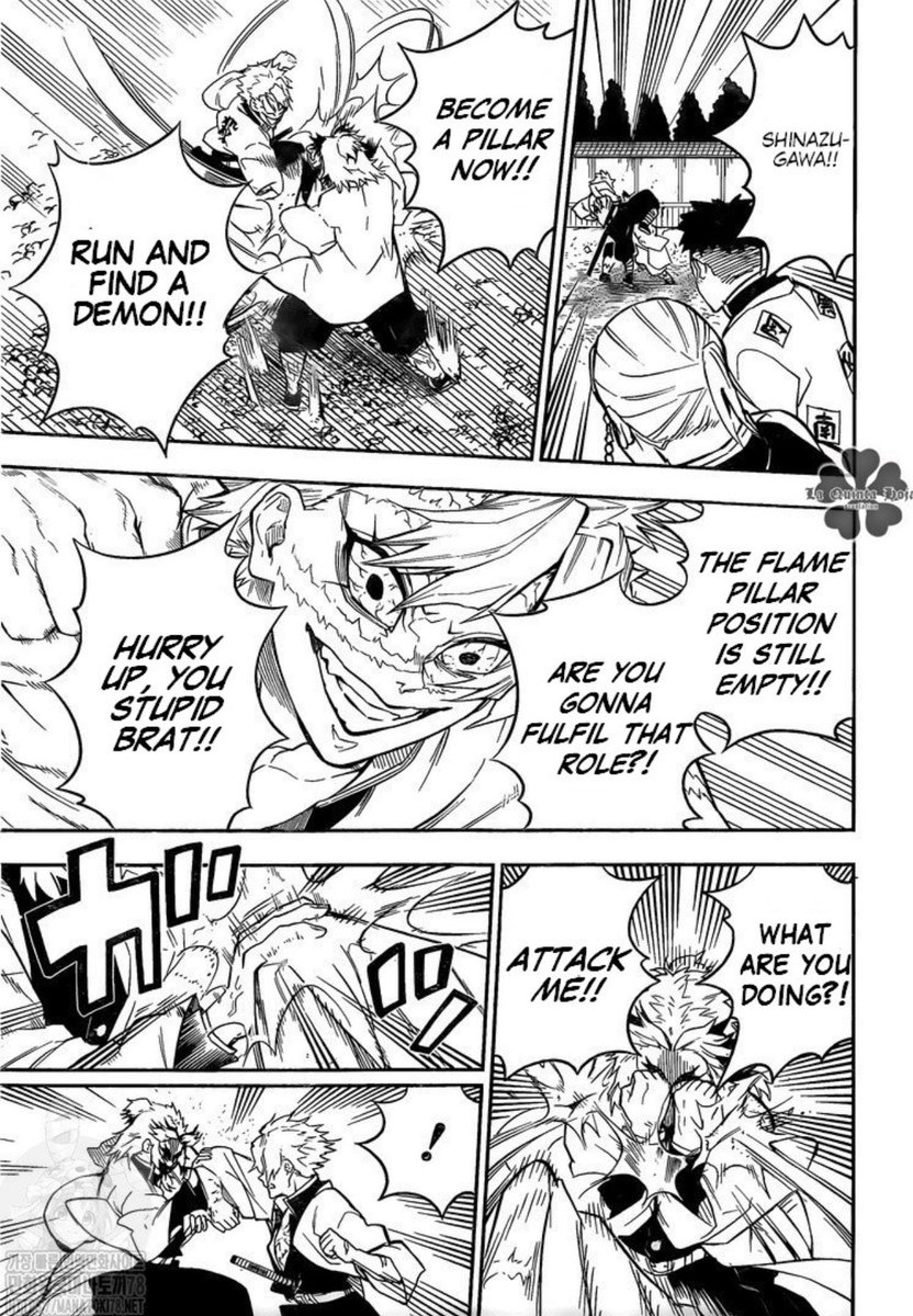 That's what I like to see ??Rengoku taking shit from no one

I'm sure every one of the pillars had to beat Sanemi's ass down at one point or another cause this dude is always starting shit 