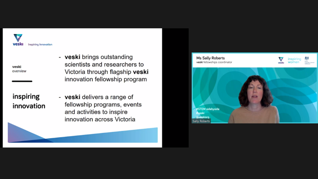 veskiorg's tweet photo. Thanks to @The_VIIN for the opportunity to share funding and awards opportunities at #veski at the #VIIN2020 - including the @VicGovDJPR Victoria Fellowships - plus other opportunities in Victoria & nationally. @JuliaLPage https://t.co/NH5RF7GOfL