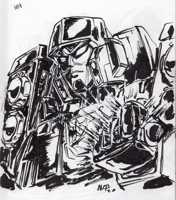 Higher res scans of days 1-3 of October drawings! Megatron for #LostLightFest2020 And carving and OCs for #drawtober2020 and #OCtheTober! #lostlightfest #drawtober 

#gogoandyart 