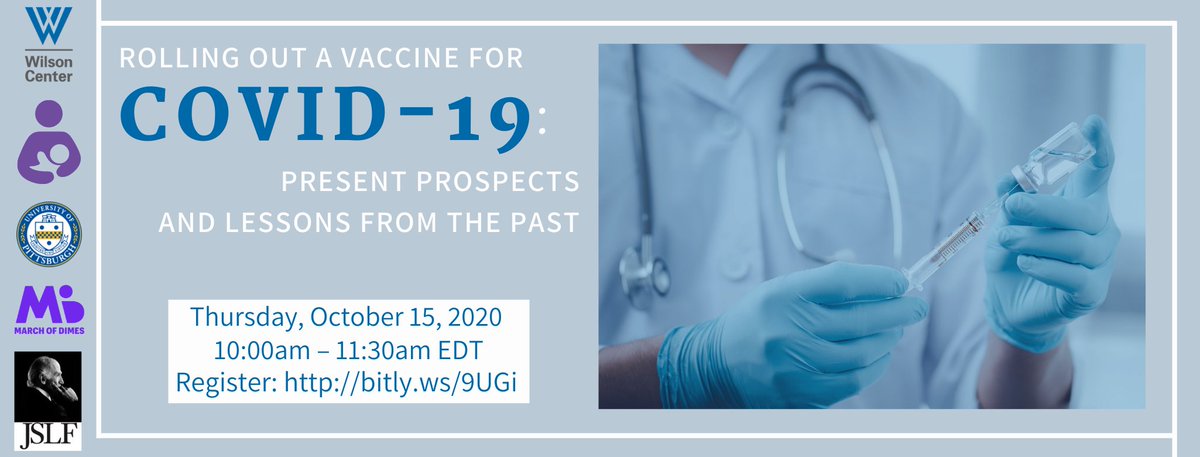 It’s not enough to develop a safe &amp; effective #COVID19Vaccine – experts have to ensure it is ethically distributed across the U.S. and globe. Watch <a href="/Wilson_MHI/">Maternal Health Initiative</a>’s event with <a href="/MarchofDimes/">March of Dimes</a>, @PittTweets, <a href="/salkfoundation/">Jonas Salk Legacy Fn</a> on 10/15 @10am ET to learn more: bit.ly/34u40zU