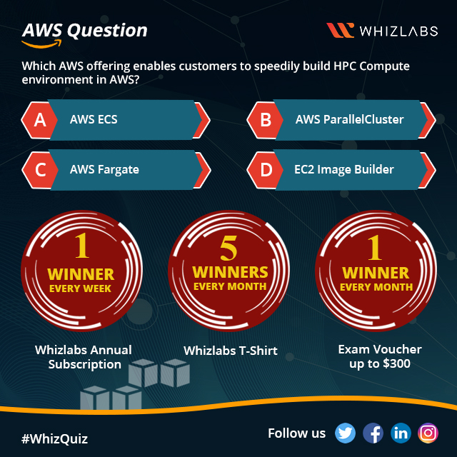 Whizlabs's tweet photo. #questionoftheday #week1day2
Whizlabs Whizquiz is back!
Participate & #win Whizlabs Annual Subscription and AWS Exam Voucher!
Get more details about the contest: https://t.co/Em8zS9lNbS
#AWS #AWSQuiz #WhizQuiz https://t.co/H2QEr0c1jY