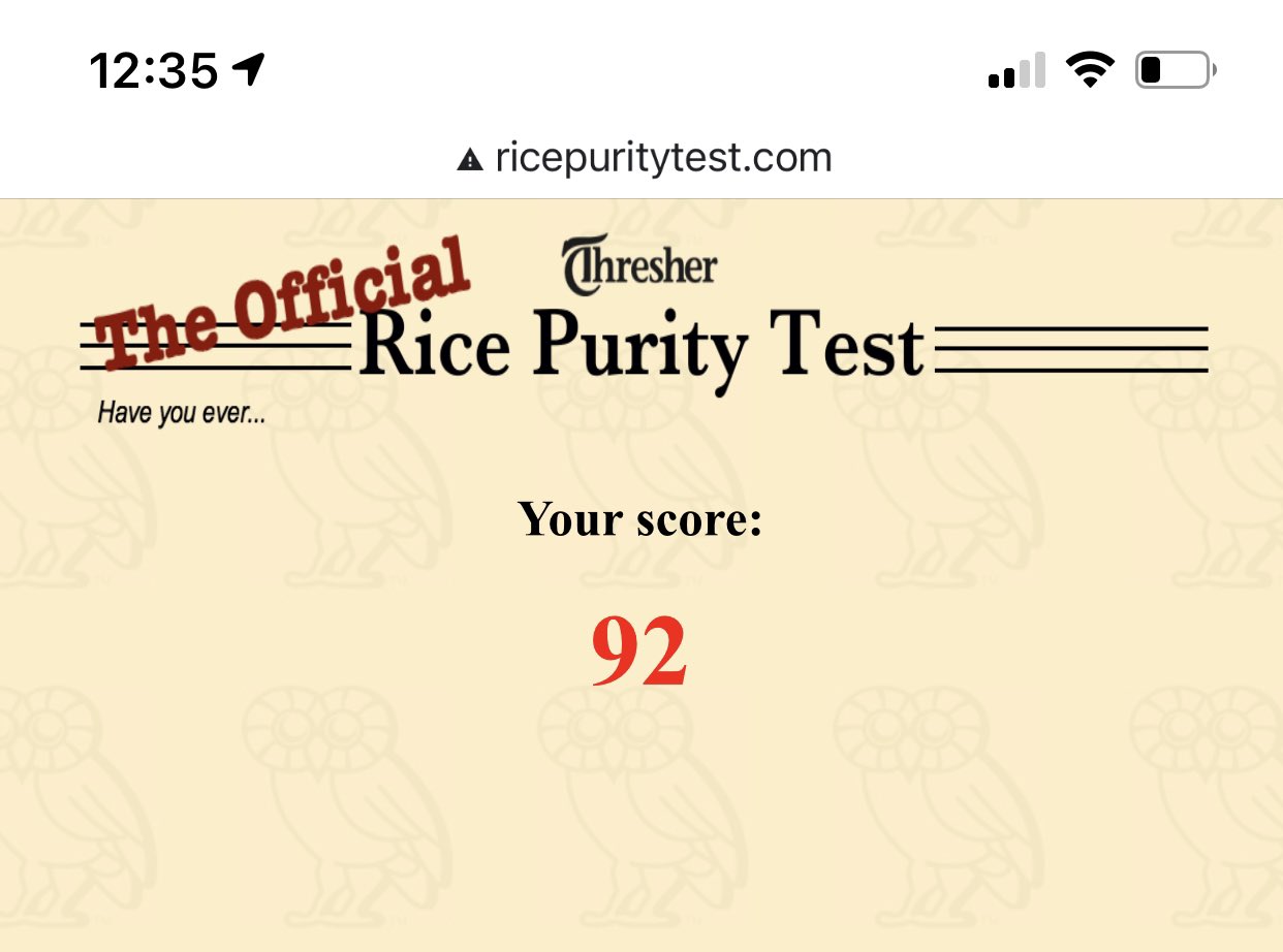 Rice Purity Test