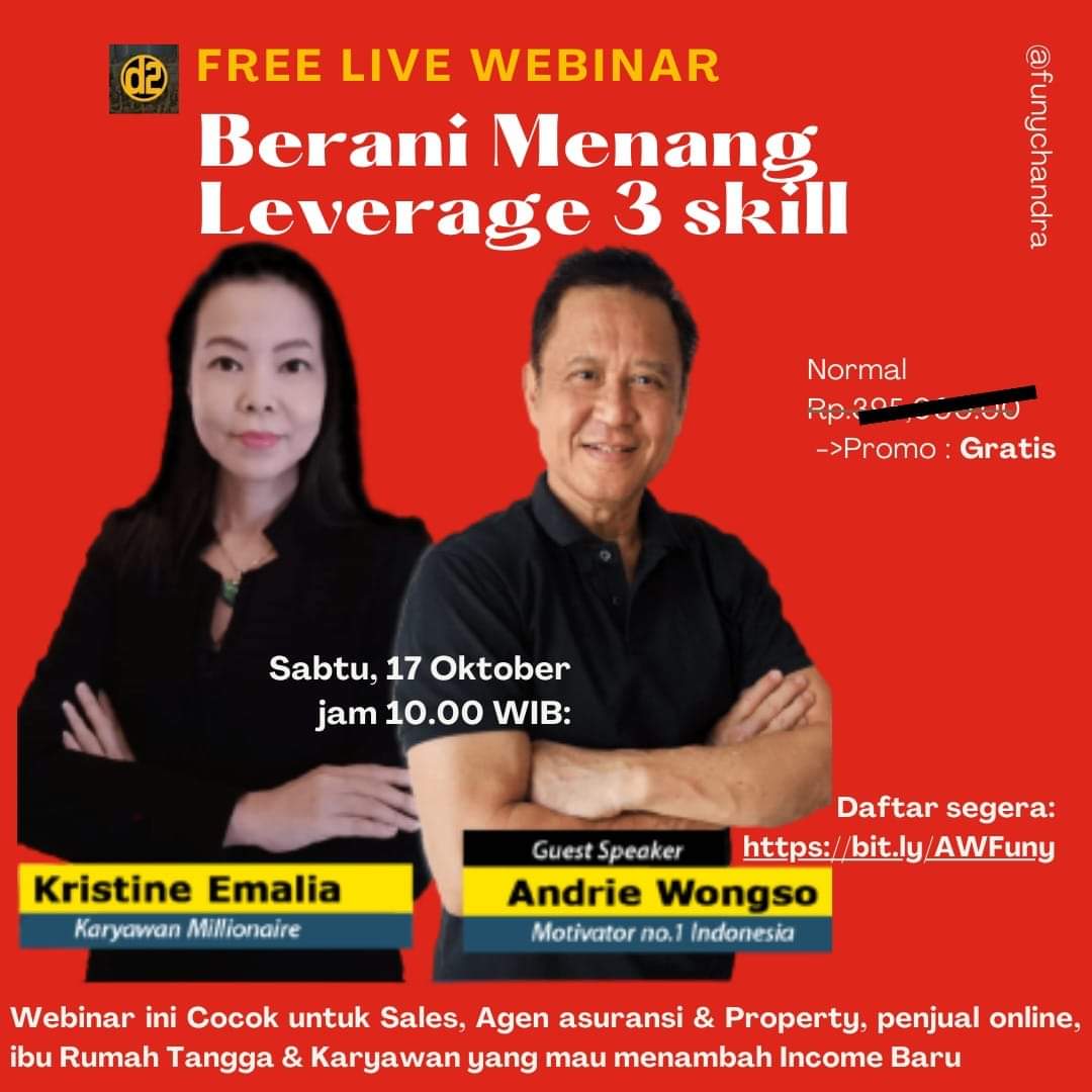 funychandra's tweet photo. Daftar sekarang, webinar special gratis bersama Andrie Wongso : https://t.co/my5N58CmgE https://t.co/nik7WPck5T