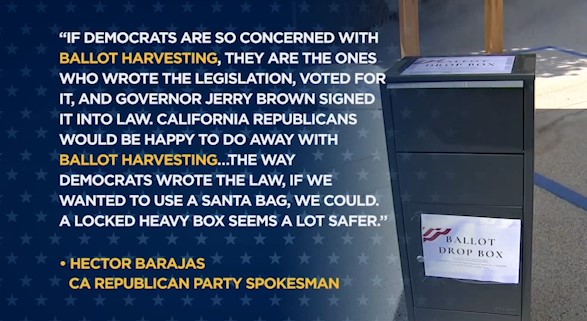A spokesperson for the California Republican Party said placing the boxes around the state is no different than  #BallotHarvesting, which is legal in the state of California. Here’s their statement.