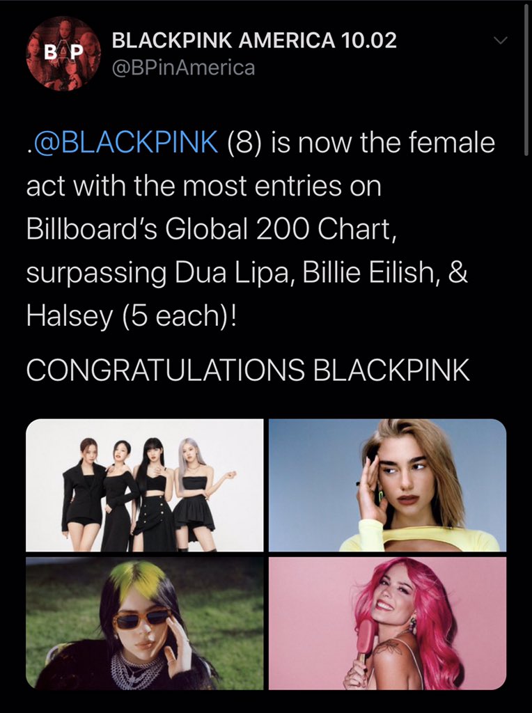 CONGRATULATIONS BLACKPINK  @BLACKPINK