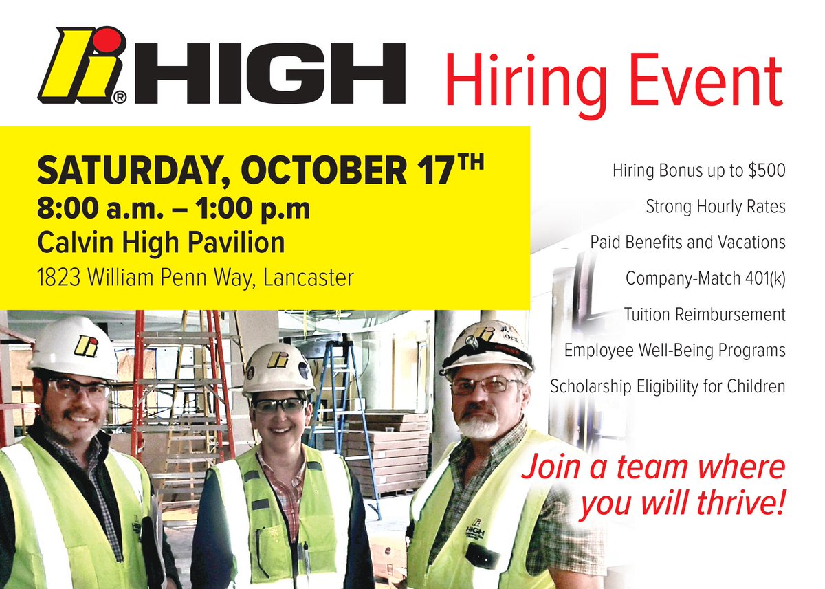 HighCompanies's tweet photo. Join us! Bring a friend!
#hiring #jobs #hospitality #hotel #welding #maintenance #supervisor #groundskeeping #orderhandling #housekeeping #ironworker #fleettechnician #concretelaborer #equipmentoperator #mechanic #CDL https://t.co/zPOf2BLtdM