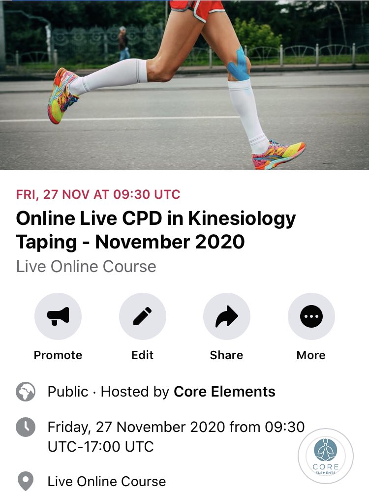 Core_Elements1's tweet photo. ✨We’re all facing tricky times ....

So we’re pleased to be offering our #accredited &amp; #insurable CPD day courses in: 

#Sports #Taping &amp; Strapping 
&amp; #Kinesiology Taping 

via #Live #Online delivery at a discounted price again this #November 👍

👉https://t.co/m6aaRwkBEO https://t.co/eYgBQHr9GA