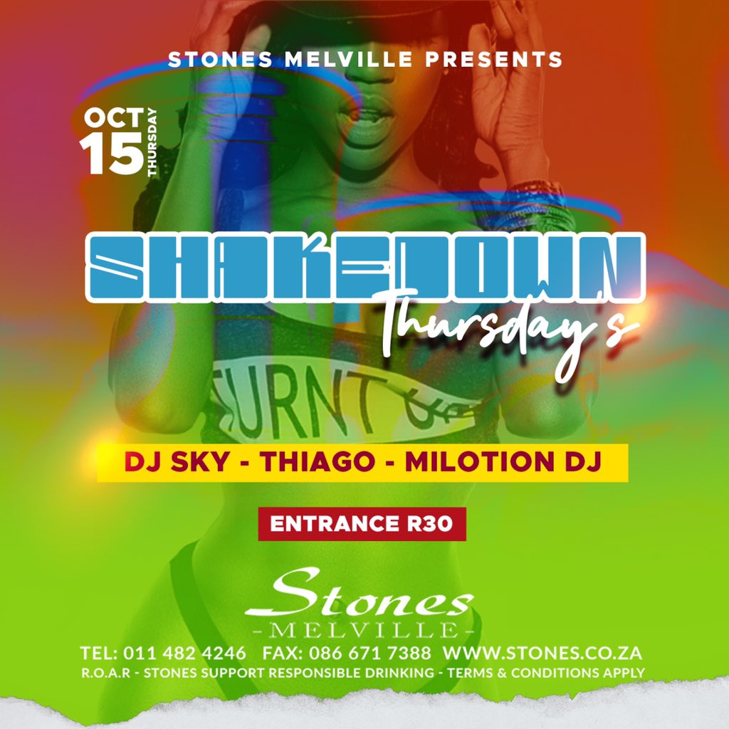 Anything can happens at the night show #ShakedownThursdays the biggest Thursday’s in the city. R30 entrance from 18:00-23:50 all Covid 19 Protocol observed