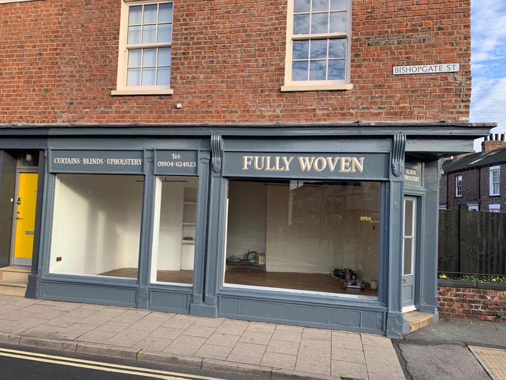 FullyWovenUK's tweet image. We're moving to York!  This is our new shop (with our new name) at the end of the fabulous Bishopthorpe Road parade of shops (opposite @AngelOnTheGreen).  We open on 26 October.  We've already had a very warm welcome💕. #bishopthorperoad #york #curtains