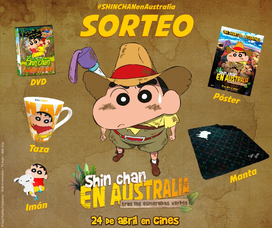 CineYelmo's tweet photo. 📣 Sorteamos el pack definitivo para ser "un chico/a muy ligón/a, con la fuerza de un ciclón":

- Síguenos
- Haz RT
- Menciona a tu amigo/a con el que compartes recuerdos con @shinchan_es_

#SHINCHANenAustralia [🎬 16 de octubre en Cine Yelmo] gracias a nuestra marca #MasQueCine https://t.co/2WaqFG92QT