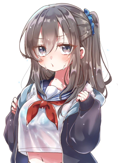 水浸しセーラー服女の子☔ 