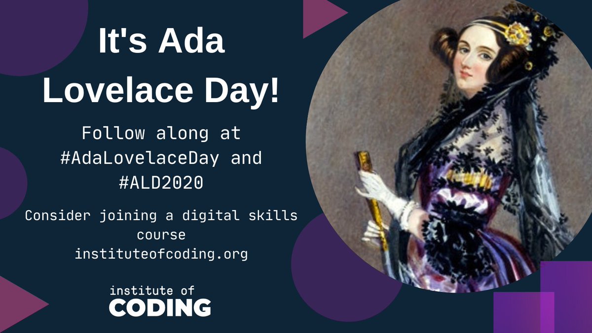 IoCoding's tweet photo. Today we celebrate #AdaLovelaceDay!
Building on Ada's legacy, if you want to get inspired by more women blazing a path in the #digital sector, check our #DigitalRoleModels blog series - https://t.co/839GgM4P1r
#ALD2020 #WomeninTech #STEM https://t.co/x8U2FyZKJ9