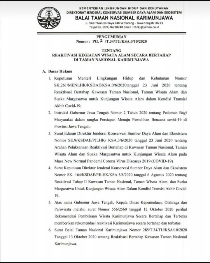 hellokarimun's tweet photo. Alhamdulillah, Taman Nasional Karimunjawa resmi dibuka kembali. Say #hellokarimun 👋🏻 https://t.co/jO81lDnWEh