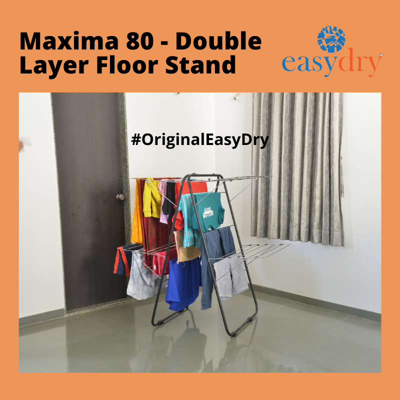 EasyDrySystems's tweet photo. Maxima 80 – Double Layer #FloorStand with drying space of 80 feet. Total clothes drying solution for joint families.  

For more details visit our e-store at https://t.co/6iHAo8k7eH or call/WhatsApp us now on 8888505404  

#OriginalEasyDryFloorStand https://t.co/0RYdkvoaAa