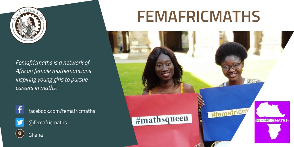 FindingAda's tweet photo. There are so many wonderful organisations doing important work to advocate for girls and women in STEM. @femafricmaths are number 11, and a network of African female mathematicians inspiring young girls to pursue careers in maths. #ALD20
https://t.co/BCnwNTxstl https://t.co/yh2lzdxGn1