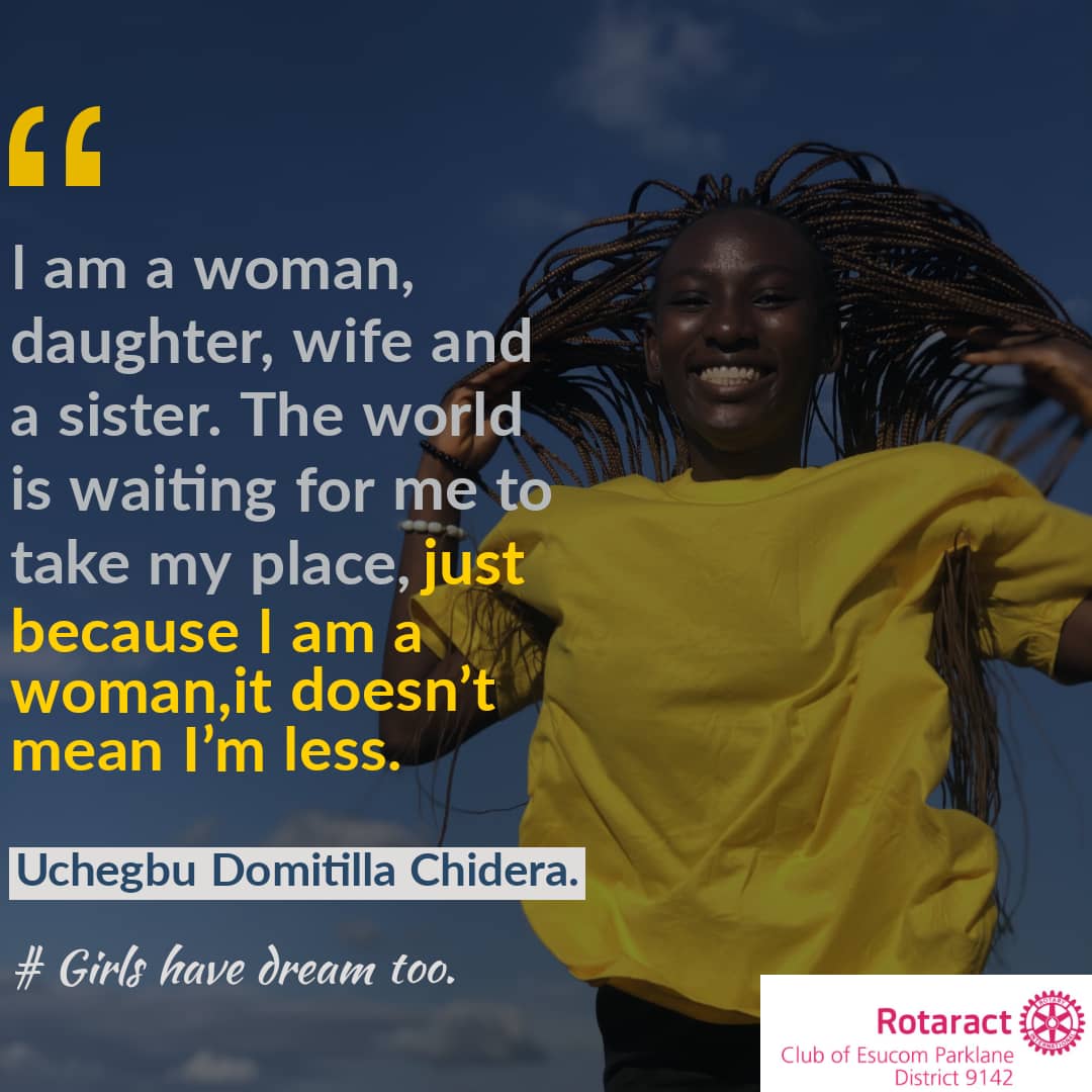rota_esucom's tweet photo. The international girl child deserves love, care and equality #InternationalDayoftheGirlChild 
#rotaryinternational
#district9142
#rotaEsucom https://t.co/UzISwQyaAz