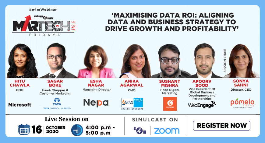 e4mevents's tweet photo. #e4mWebinar #Martech
Join the live session by Industry Experts on 16th October, Friday at 4:00 p.m. &amp; learn about "'Maximising data ROI: Aligning data and Business strategy to drive growth and profitability".

Register here:- https://t.co/vNYjn43ayl
#MartechIndia 
@grofers https://t.co/2Dx48LNPNc