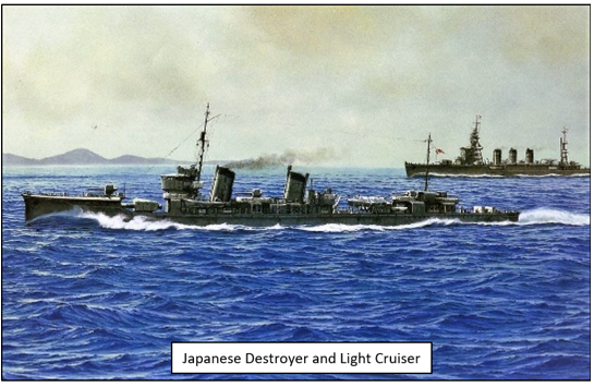 22 Sep (same day): C Coy, 2/10th Bn landed on Normanby, searched, and found only 8 sick Japanese. Dozens of other sailors were hiding in thick jungle.That night, destroyers Mochikuzi & Isokaze appeared offshore with searchlights & sirens.Now the Australian infantry were hiding